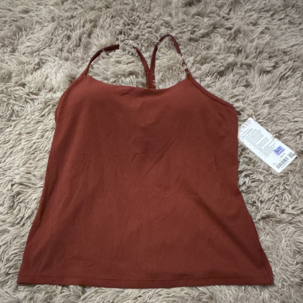 lululemon Women’s Flow Y Tank B/C Brown XL Scoop Neck Athletic Fit Stretch Yoga